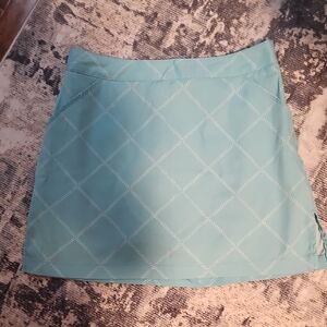 Coral Bay Light Blue Diamond-Print Mini Skort
